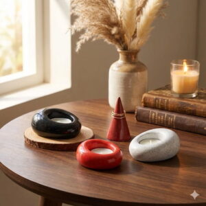 Hũ nến tline đá kimsa phong cách châu Âu, trang trí homestay và góc làm việc..